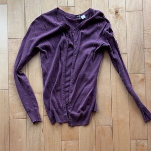 Mauve Button-Up Cardigan